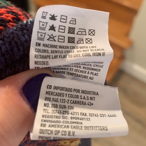 American Eagle Rainbow Striped Hooded Pullover - Picture 12 of 12